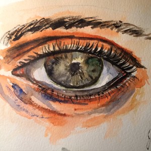 sketch- my first try with water color paint