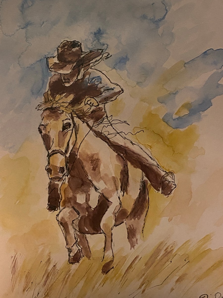 Challenge 27-watercolor cowboy